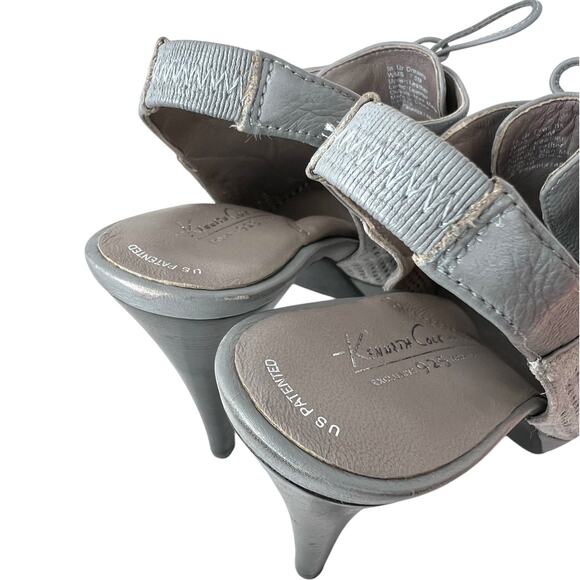 Kenneth Cole New York Perforated Leather Slingback Heels in Gray Women's Sz 7.5M - Picture 14 of 16